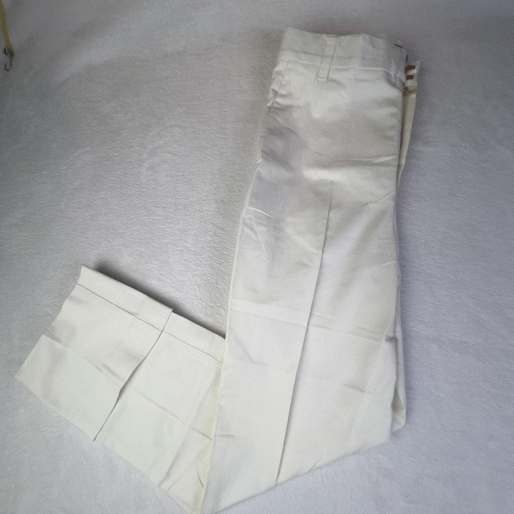 The Script Pants Womens 8 White Claudia Chino Straight Leg Zip Pockets Blanc NWT